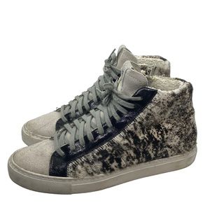 P448 Calf Fur High Top Sneakers Size 38